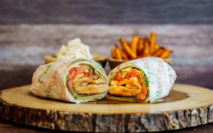 Order BBQ Chicken Wrap food online from Holy Schnitzel store, New York on bringmethat.com