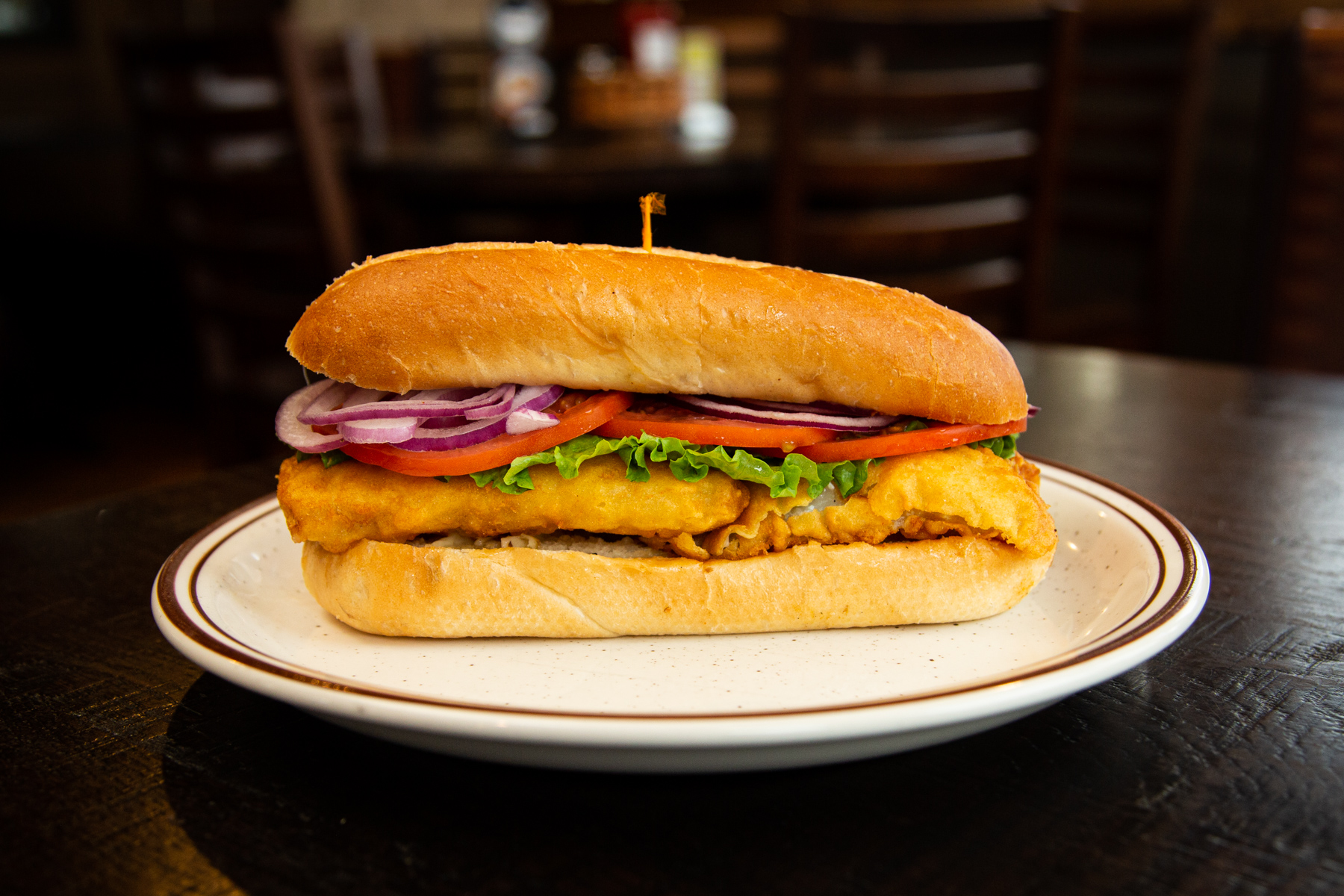 Order Fish Sandwich food online from Iron Grill Bbq store, Columbus on bringmethat.com