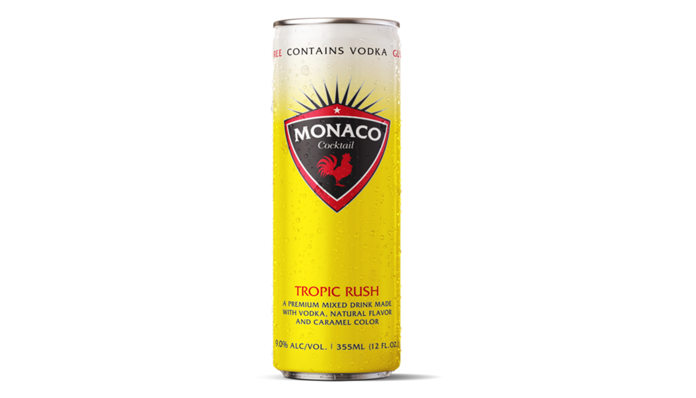 Order Monaco Cocktail Tropic Rush Cocktail 355mL Aluminium Can food online from Country Cousins Liquor & Jr Market store, Sylmar on bringmethat.com