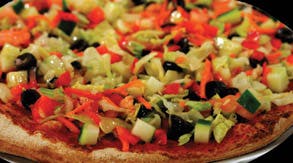 Order Salad Pizza - Mini 8" (4 Slices) food online from Bella Napoli Pizza & Restaurant store, Milford on bringmethat.com