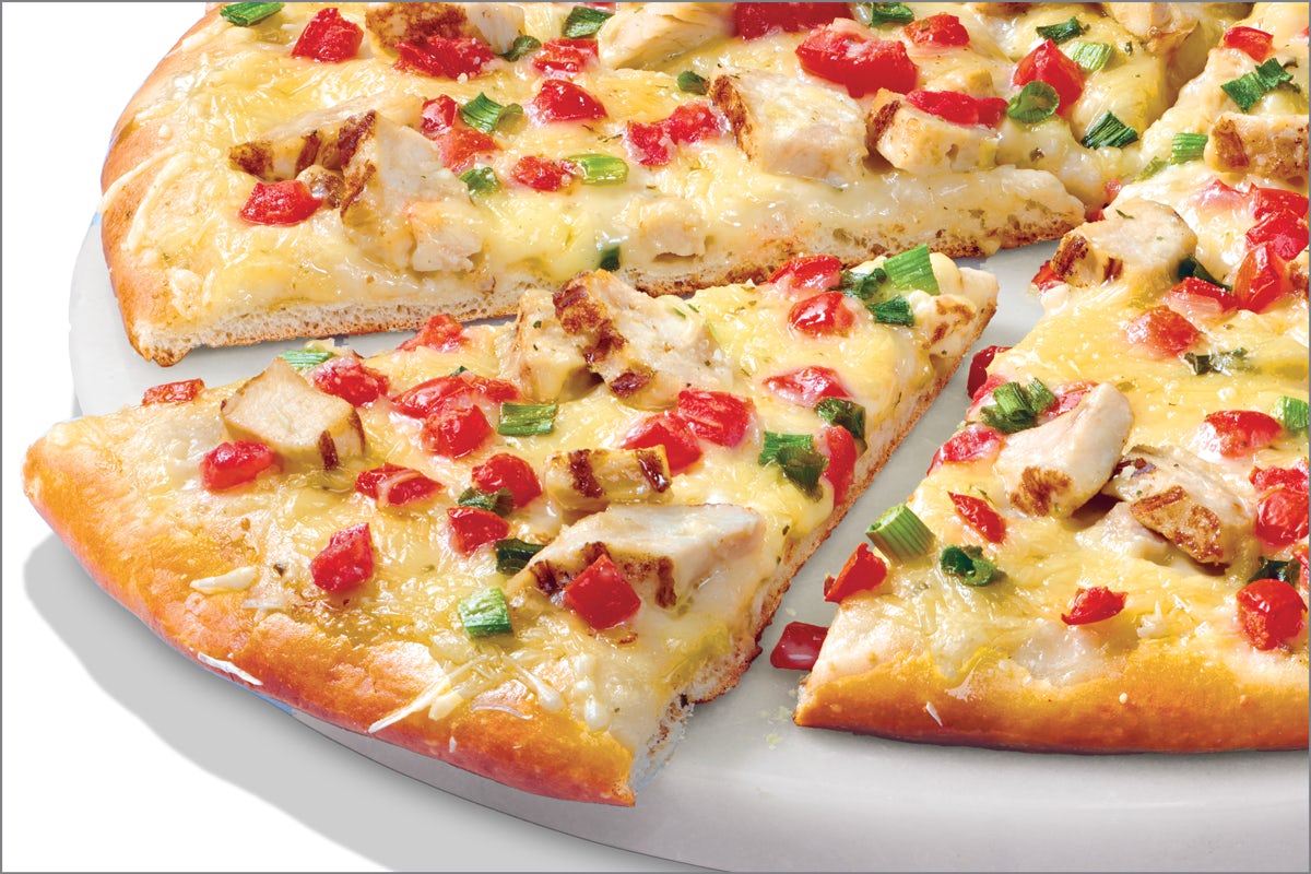 Order Dairy-Free Cheese Chicken Garlic - Baking Required food online from Papa Murphys Take N Bake Pizza store, Albuquerque on bringmethat.com