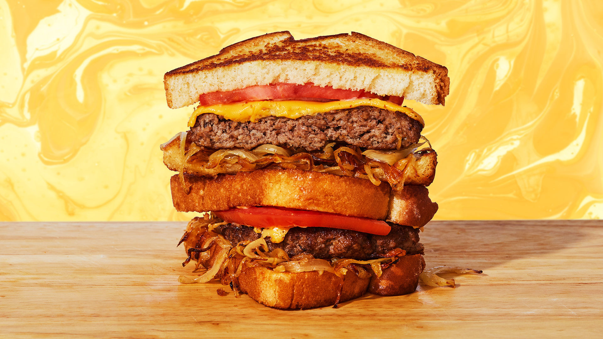 Order Burger Grilled Cheese food online from B*Tch Don't Grill My Cheese store, Astoria on bringmethat.com