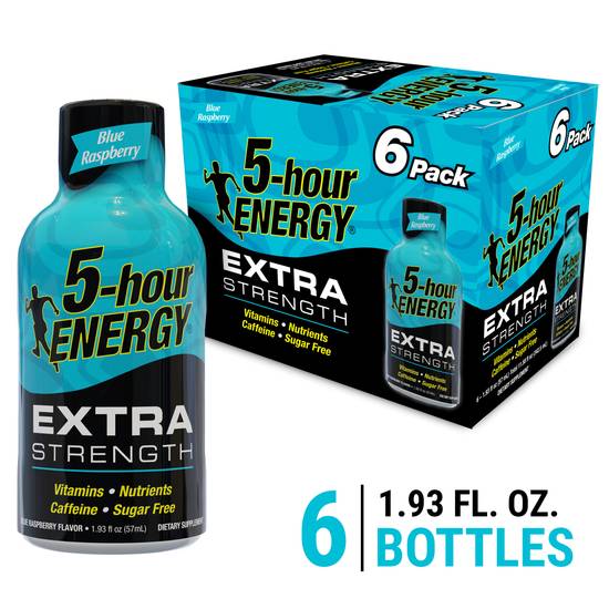 Order 5 Hour Energy Shots, Extra Strength, Blue Raspberry (1.93 oz x 6 ct) food online from Rite Aid store, BETHEL PARK on bringmethat.com