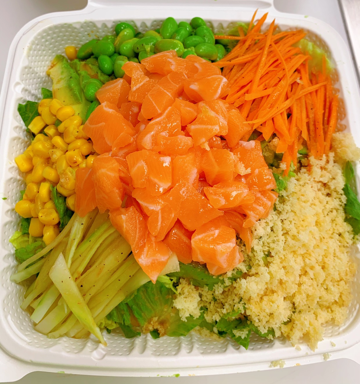 Order 10. Raw Salmon Rice Bowl with Spicy Mayo and Eel Sauce food online from 168 Asian Burrito store, Olney on bringmethat.com
