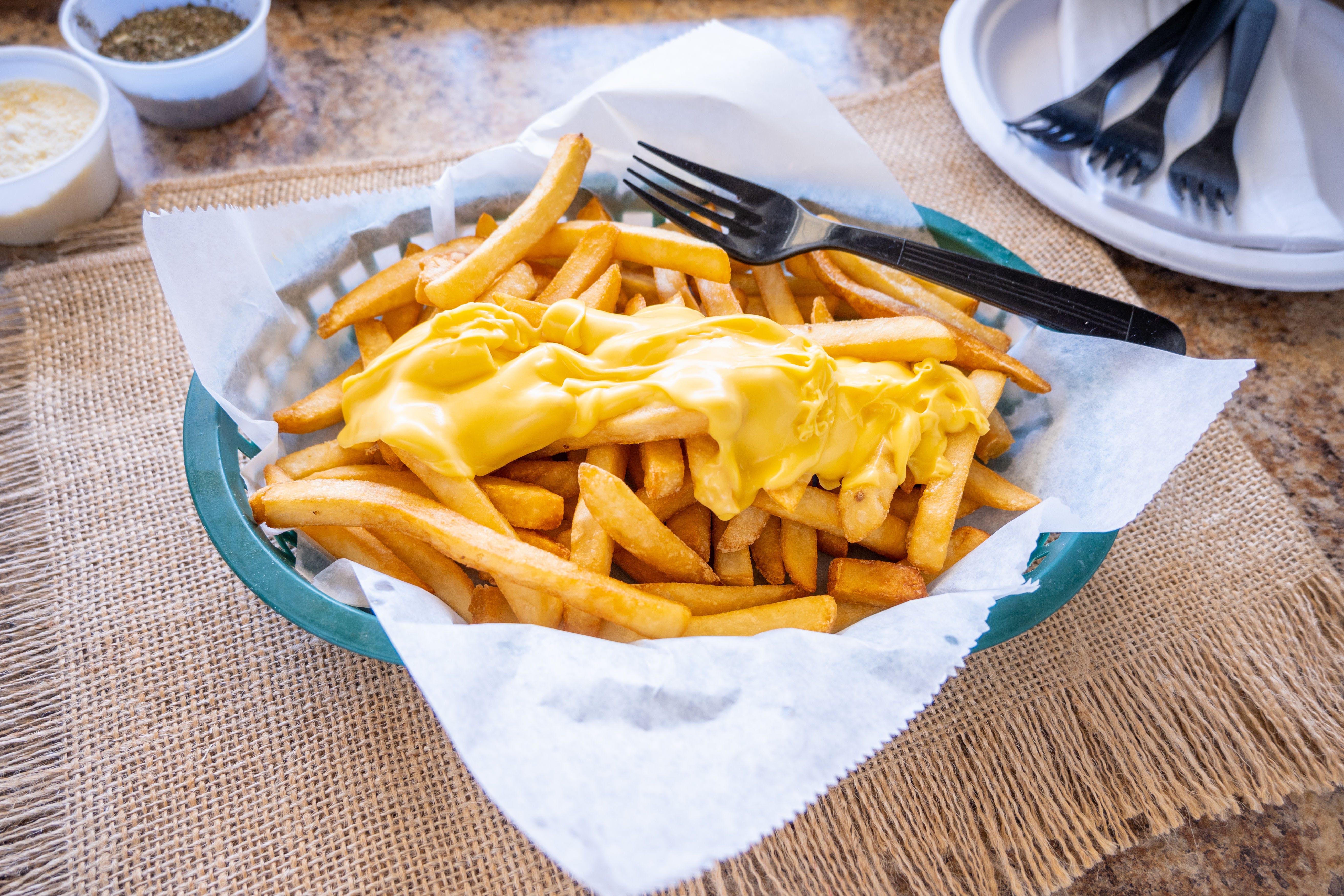 Order Cheese Fries - Appetizer food online from Tonys Pizzeria store, Philadelphia on bringmethat.com