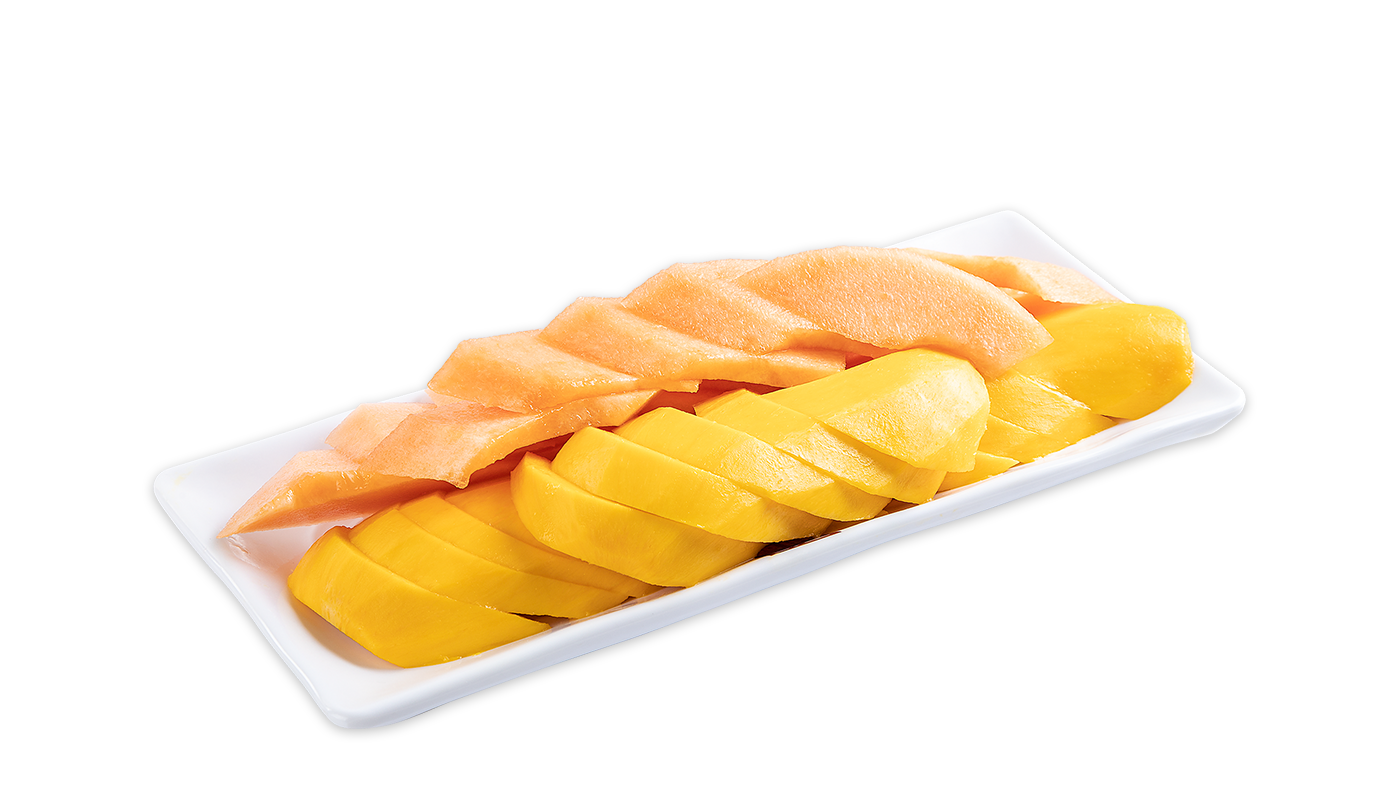 Order F2. Mango and Cantaloupe Platter food online from Sweethoney Dessert store, Colma on bringmethat.com