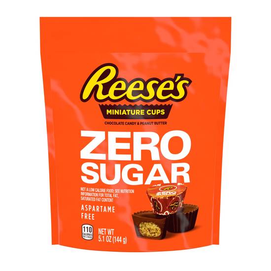 Order Reese's Miniature Cups Zero Sugar Chocolate Candy & Peanut Butter (5.1 oz) food online from Rite Aid store, Eugene on bringmethat.com