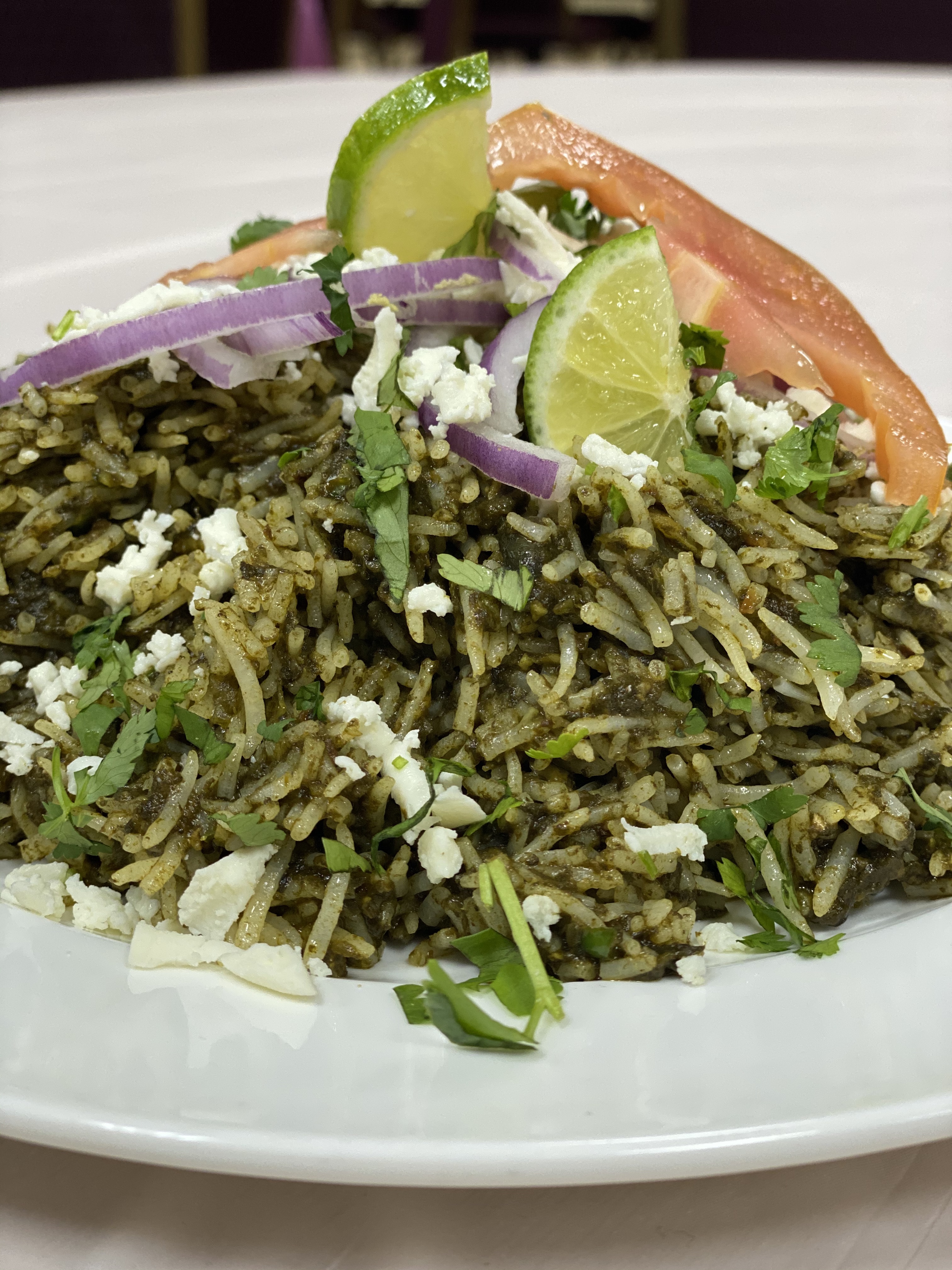 Order Spinach Rice food online from Bombay Blues Indian Restaurant store, Chino Hills on bringmethat.com