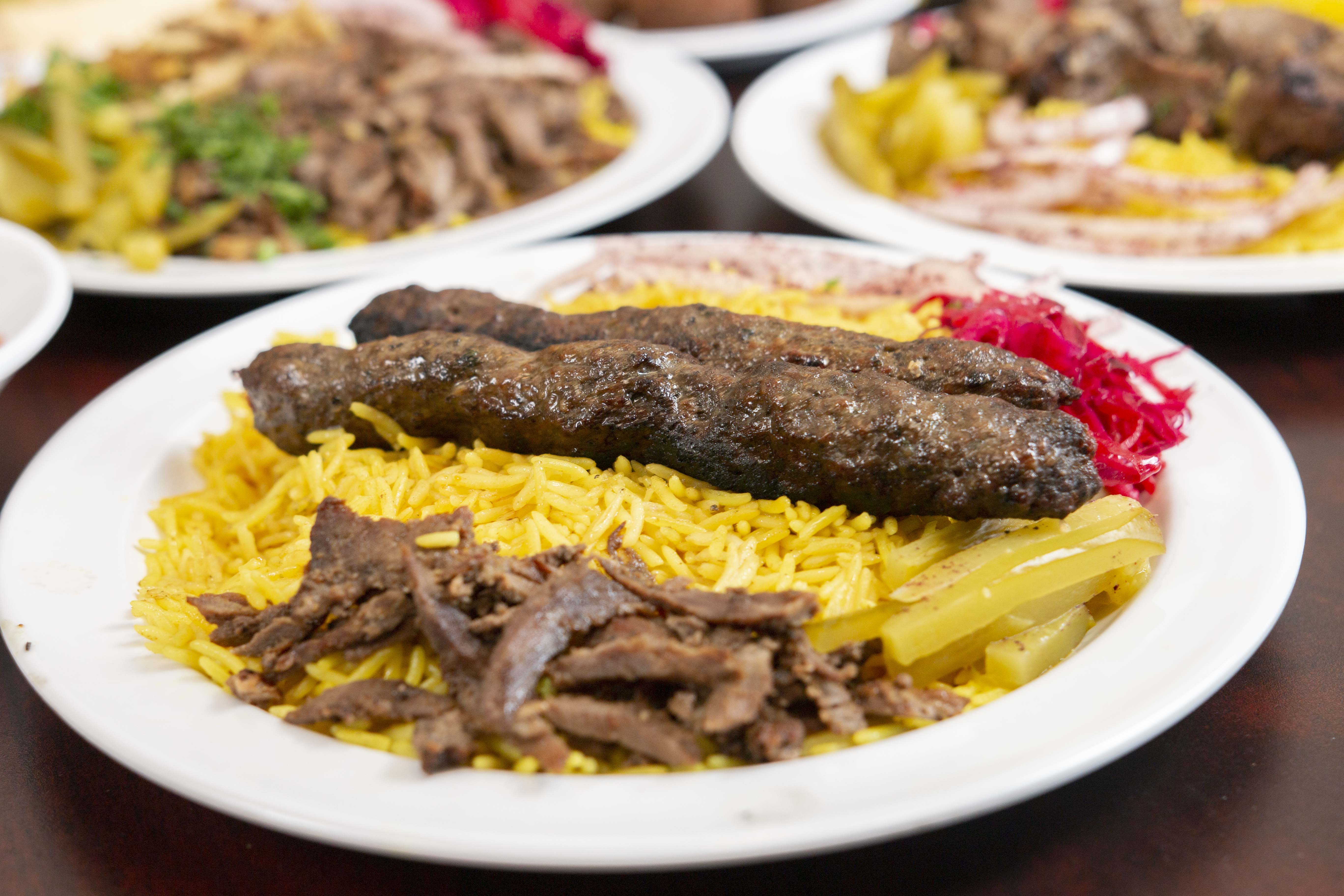 Order Kifta kabob (ground beef)  food online from shawarma king store, Gurnee on bringmethat.com