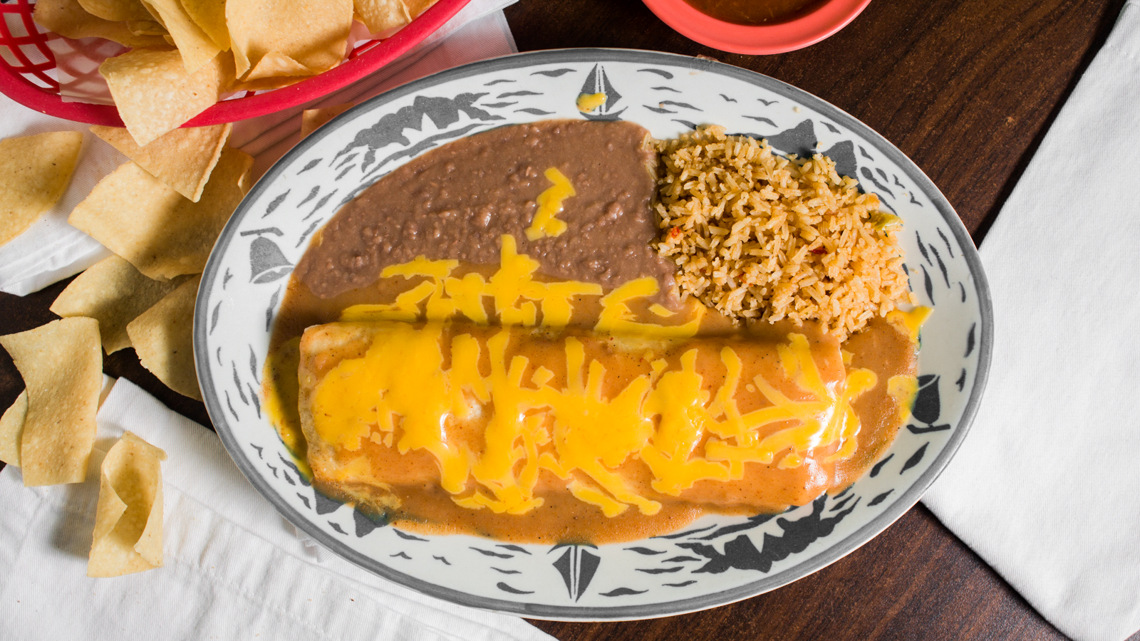 Order Burrito Enchilada food online from La Carreta Mexican Restaurant store, Houston on bringmethat.com