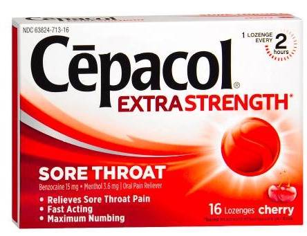 Order Cepacol Extra Strength Cherry 16 ct food online from McLean Ave Pharmacy store, Yonkers on bringmethat.com