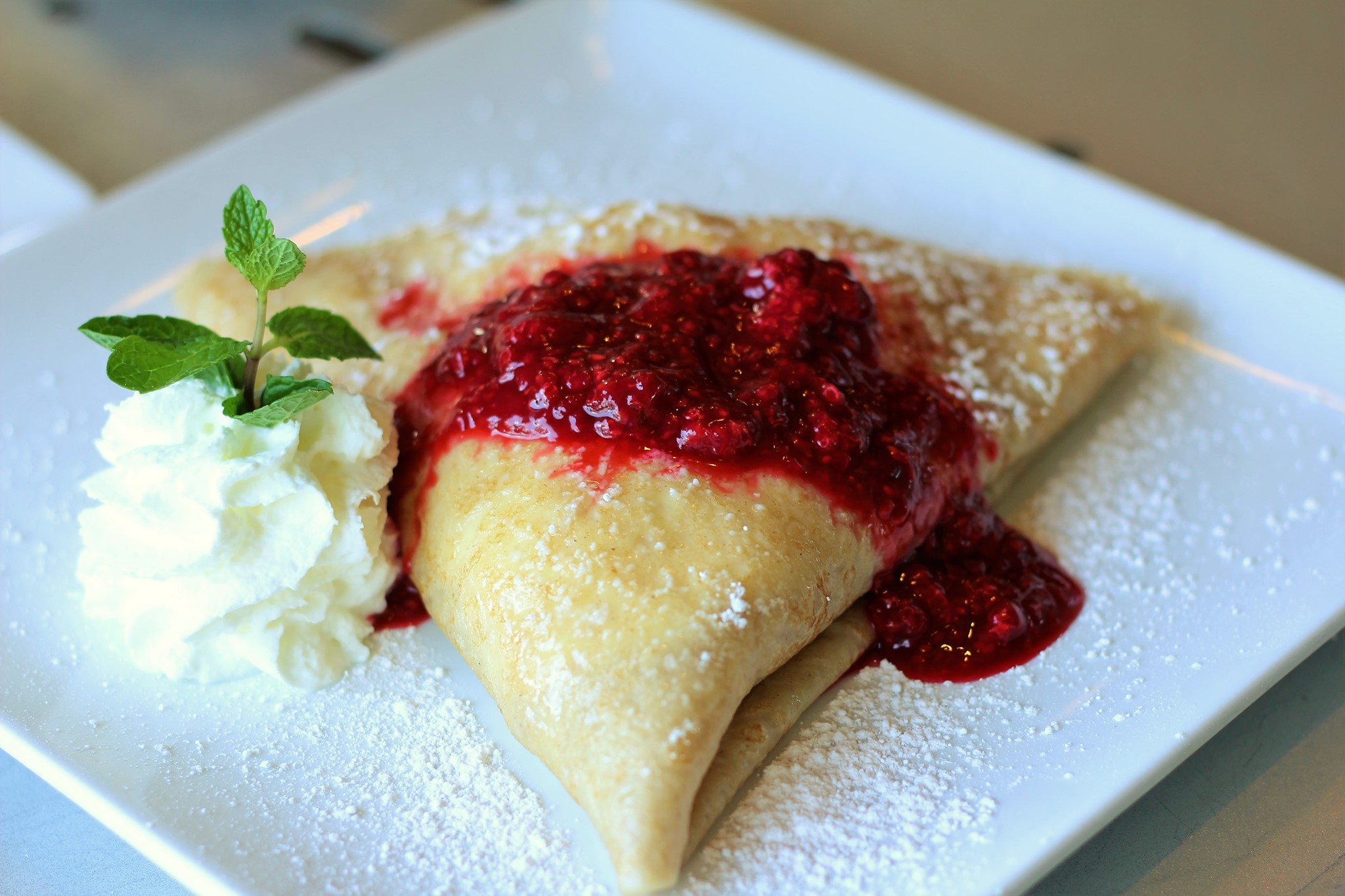Order White Chocolate Raspberry Crepe food online from Coco Crepes store, League City on bringmethat.com