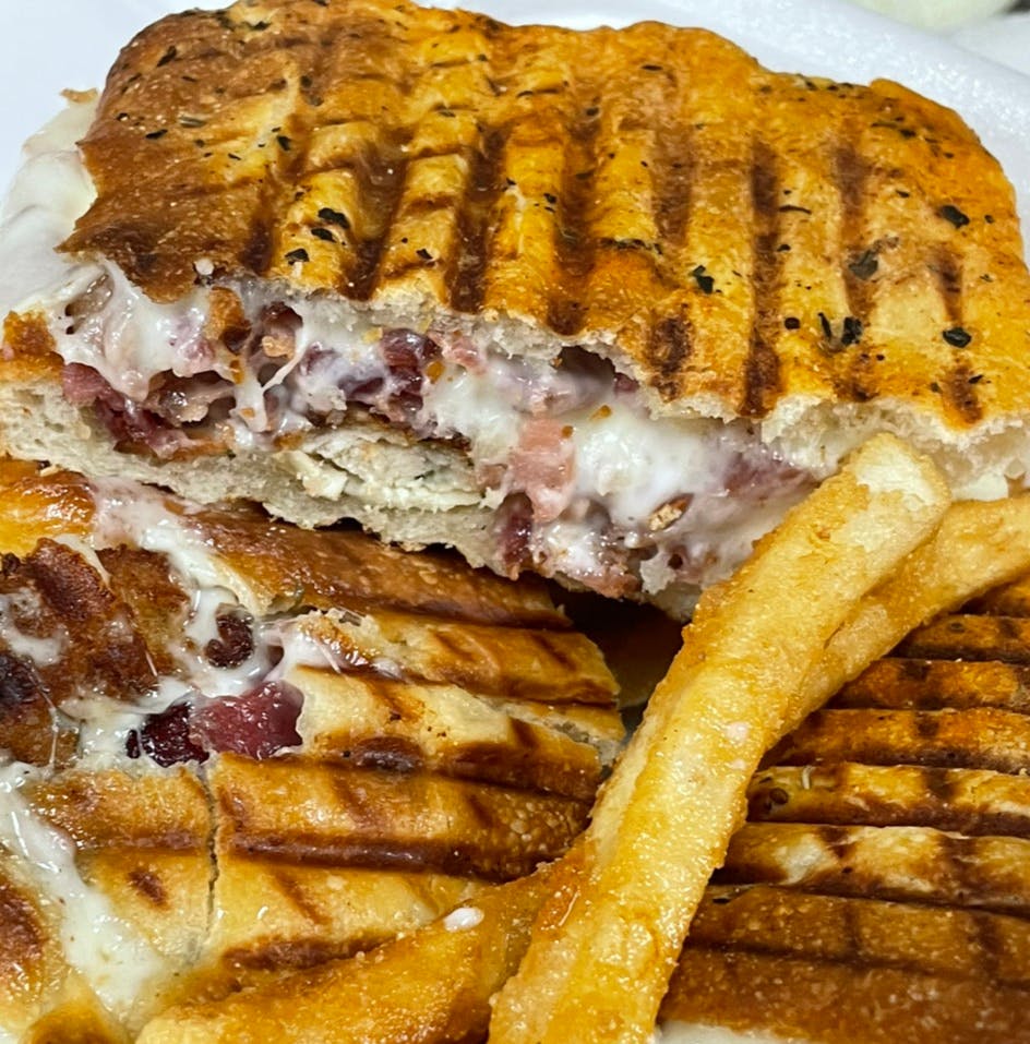 Order 2. Chicken, Bacon, Ranch Panini - Panini food online from Davila's Pizza & Restaurant store, Hackettstown on bringmethat.com