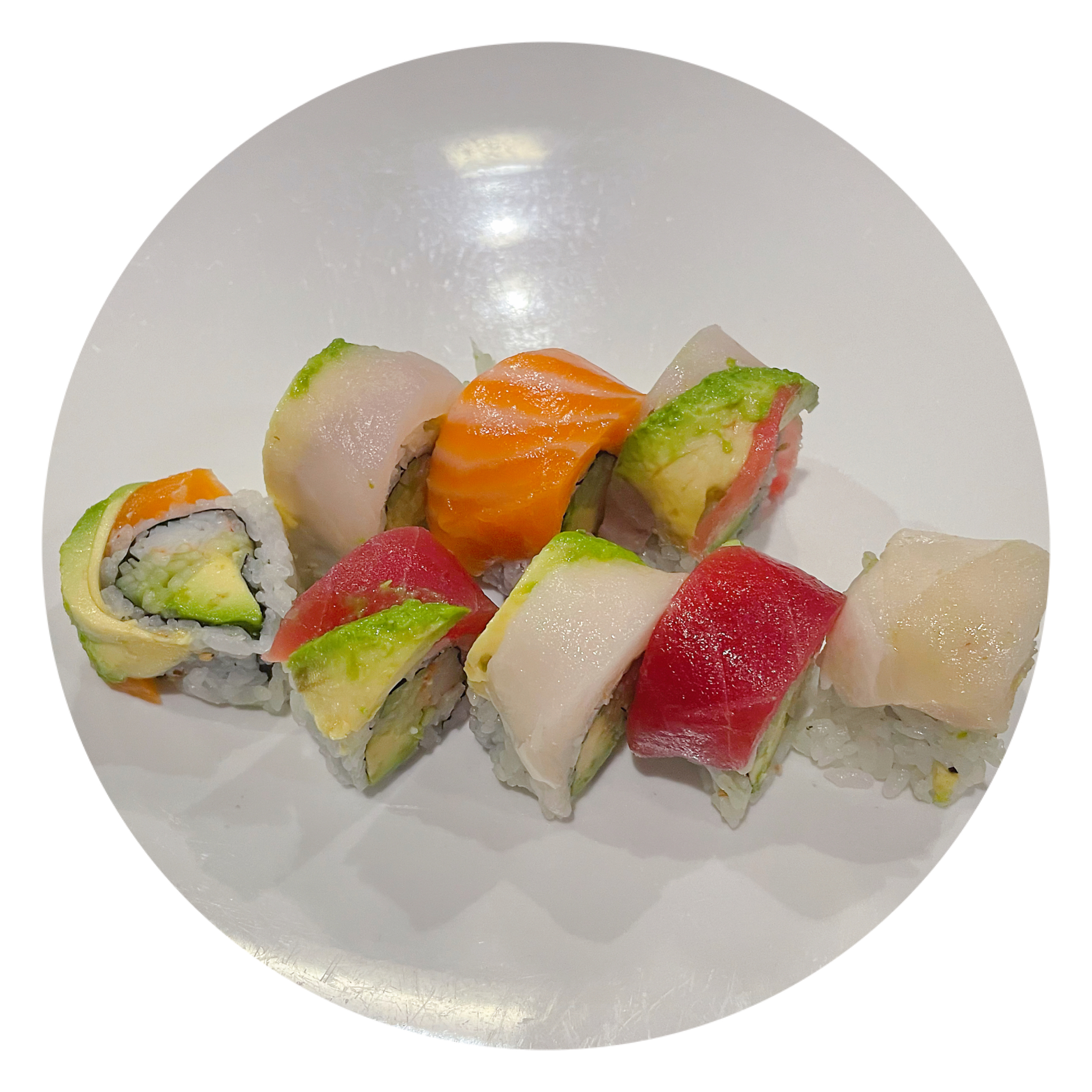 Order Rainbow Maki  food online from Irashai Sushi and Teriyaki store, Boston on bringmethat.com