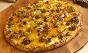 Order Bacon Double Cheeseburger Pizza food online from Papa Ray's Pizza - Miriam St. store, Daly City on bringmethat.com