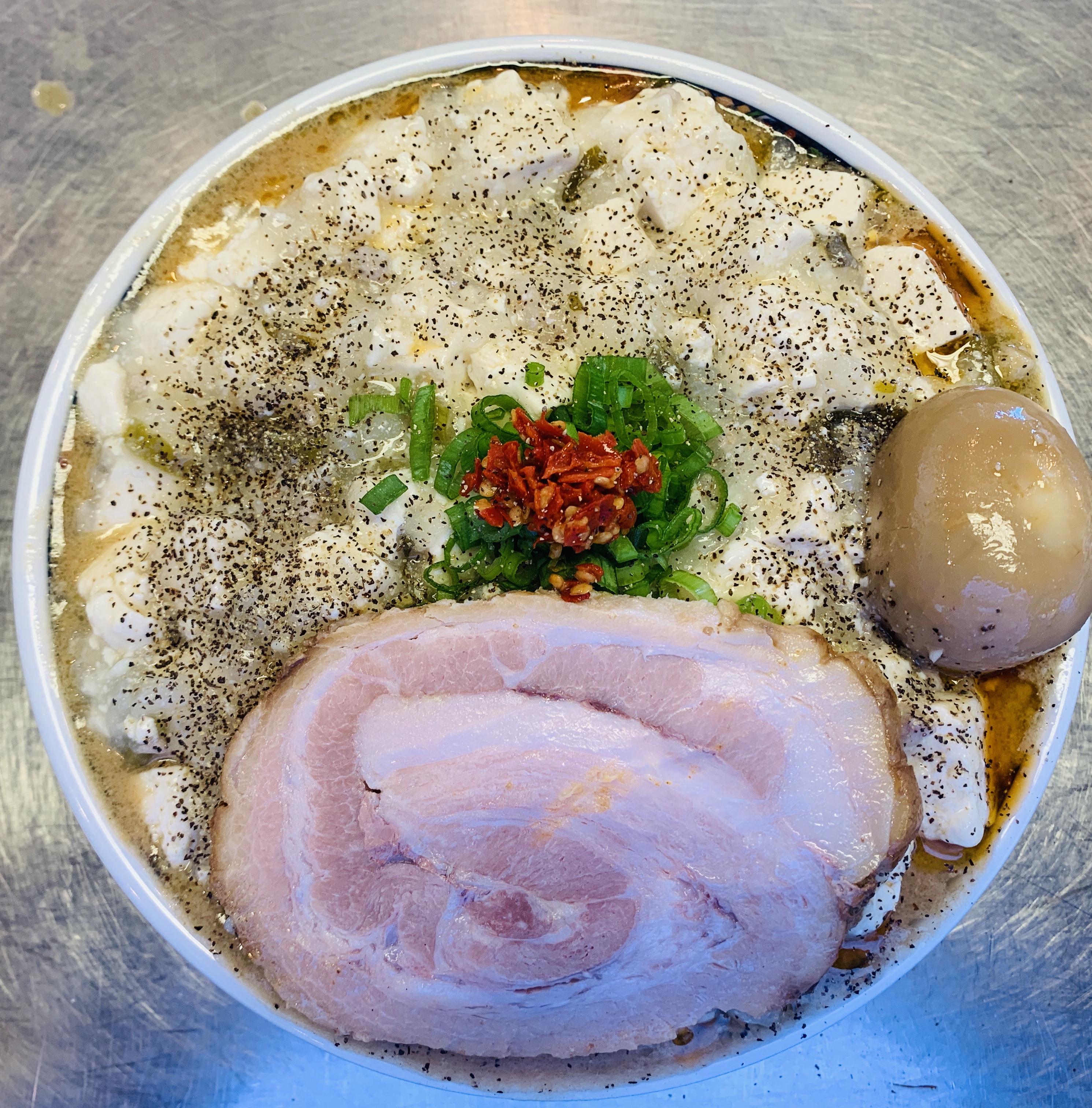 Order Mabo Tofu Ramen with cha-shu and Ajitama(egg) food online from Chicago Ramen store, Des Plaines on bringmethat.com