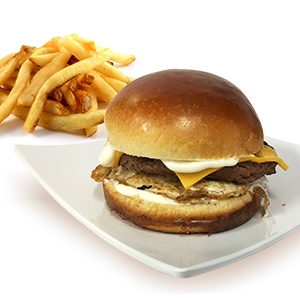 Order Hangover Cheeseburger food online from Pizza Man store, North Hollywood on bringmethat.com