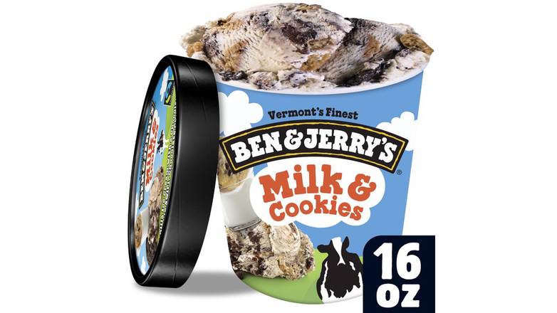 Order Ben & Jerrys Milk And Cookies Ice Cream food online from Trumbull Mobil store, Trumbull on bringmethat.com