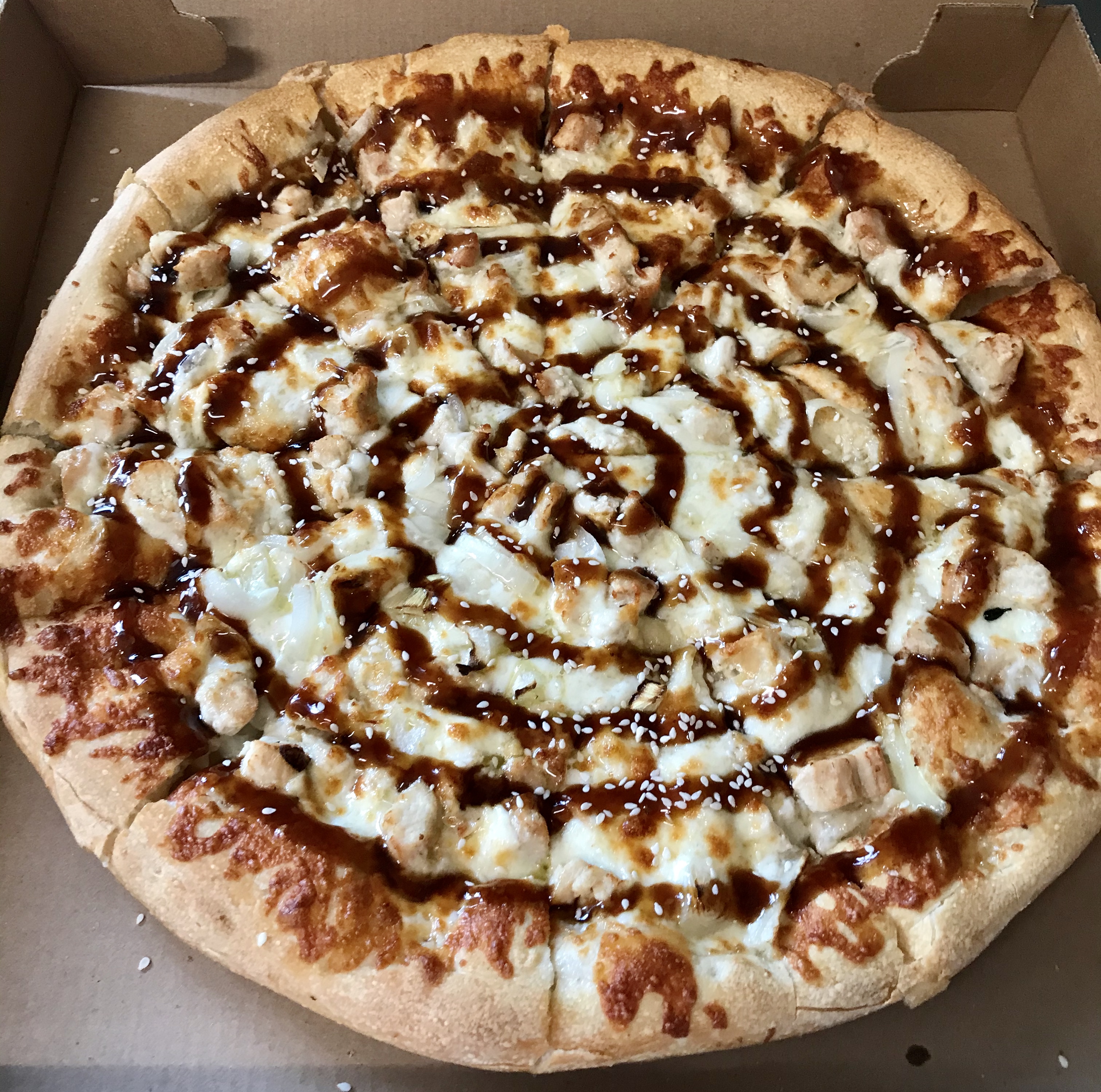 Order Teriyaki Specialty Pizza food online from Baco's Pizza store, Enfield on bringmethat.com