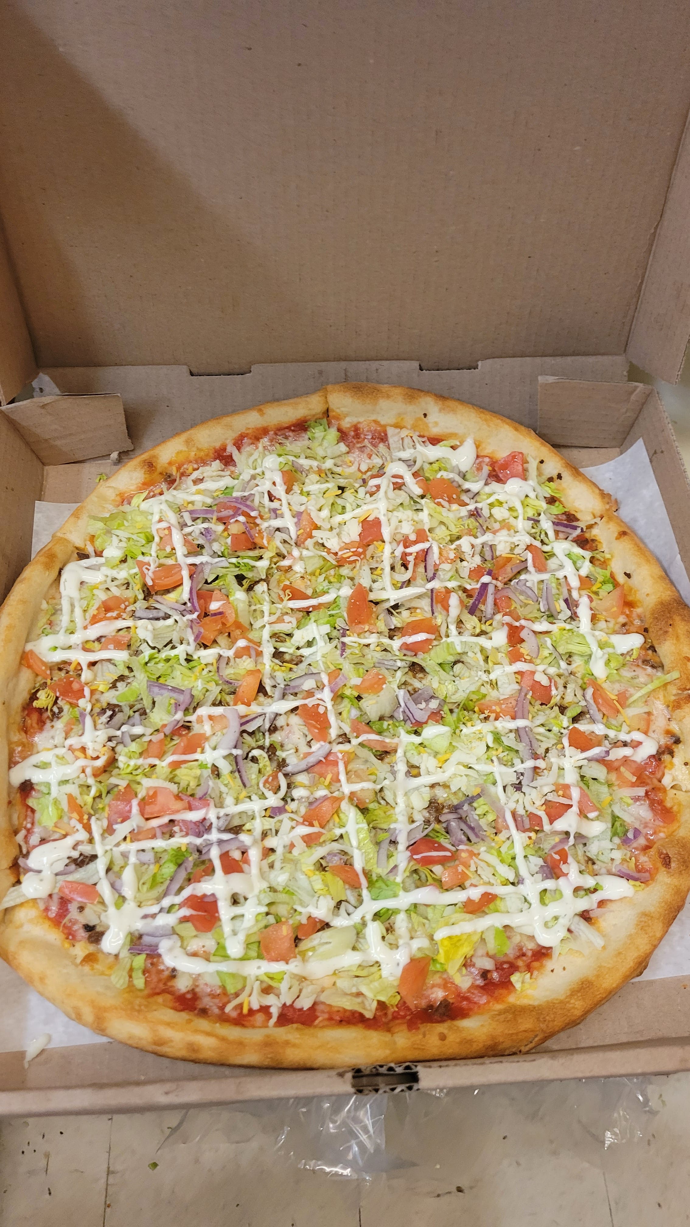 Order Taco Pizza - Medium food online from Siro's Italian Restaurant store, Palmerton on bringmethat.com