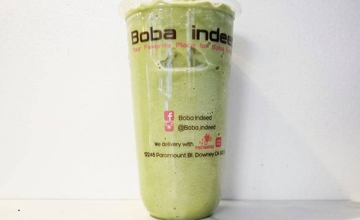 Order Matcha Green Milk Frappe (Matcha Green Tea) food online from Boba Indeed store, Downey on bringmethat.com