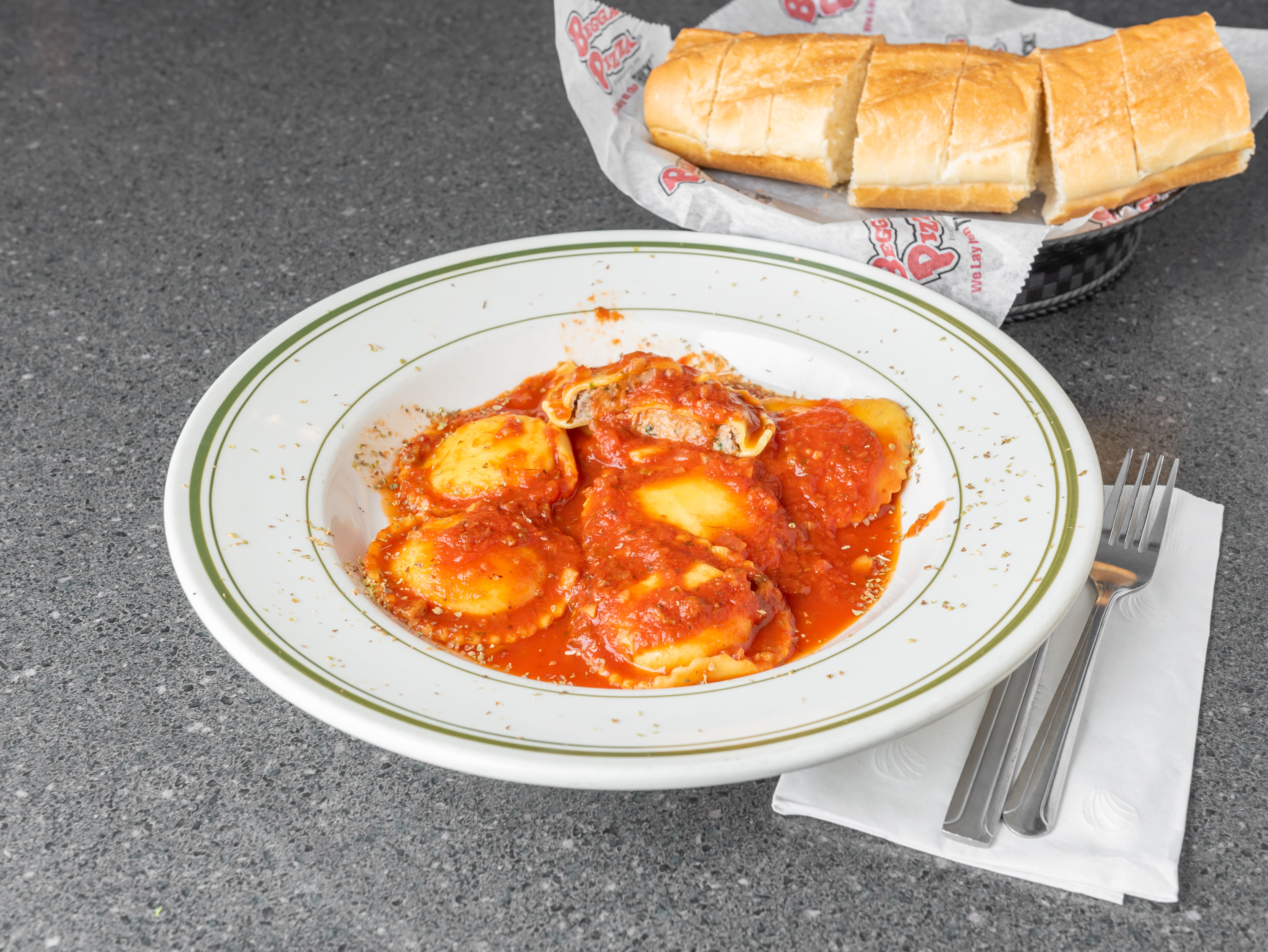 Order Meat Ravioli food online from Beggars Pizza store, Bolingbrook on bringmethat.com