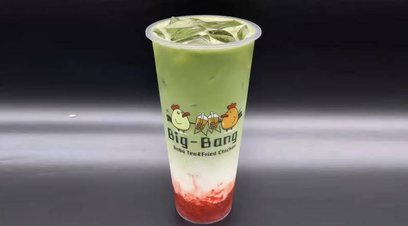 Order Strawberry Matcha Latte (24 oz) food online from Big-Bang Boba & Chicken store, Concord on bringmethat.com