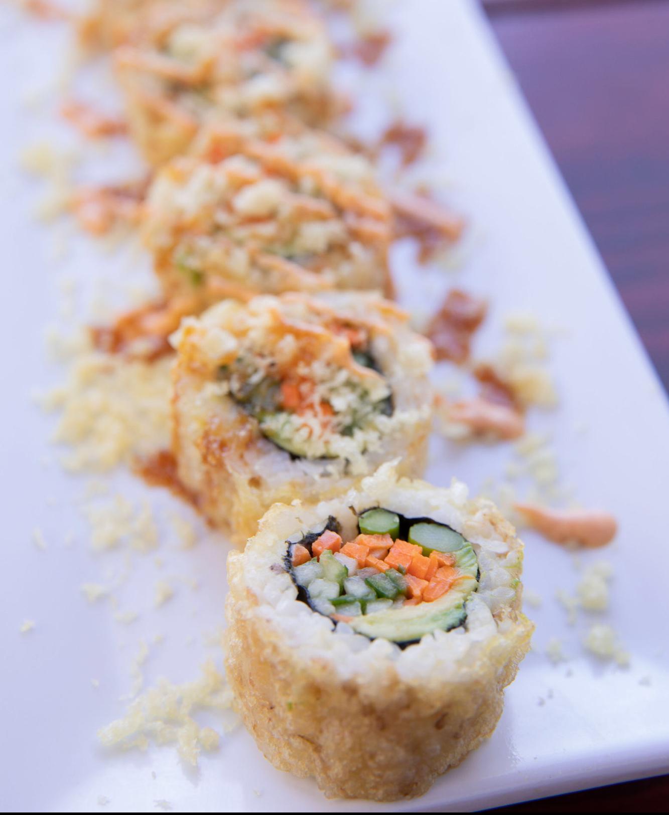 Order Vegi Crunch Roll food online from Meshuga 4 Sushi - W. Pico Blvd. store, Los Angeles on bringmethat.com