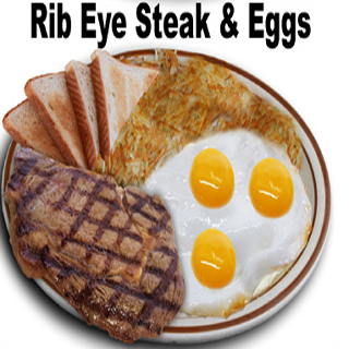 Order Rib Eye Steak and Eggs food online from Yellow Basket store, Victorville on bringmethat.com