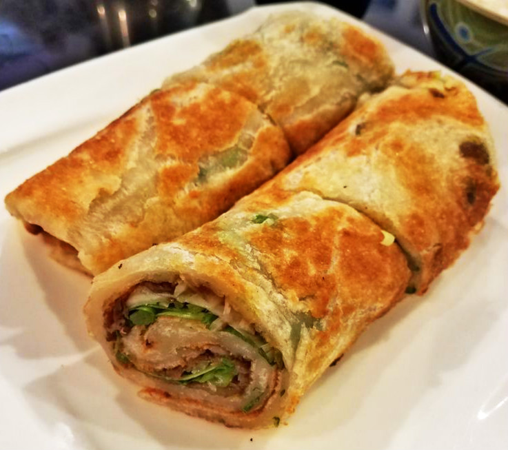 Order Chicken Scallion Pancake Roll food online from Hawkers store, New York on bringmethat.com