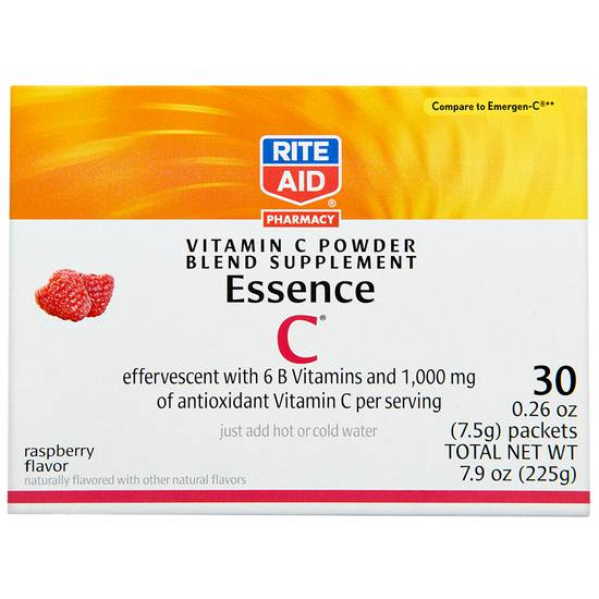 Order Rite Aid Essence C Effervescent Packs Raspberry (30 ct) food online from Rite Aid store, Palm Desert on bringmethat.com