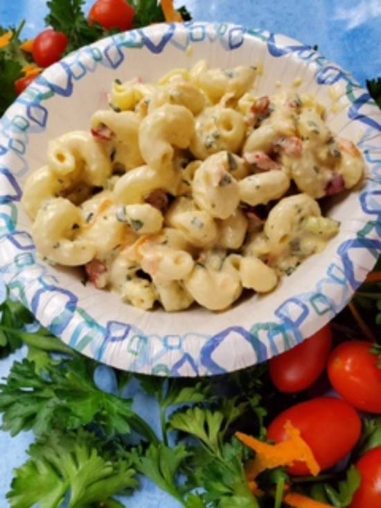 Order Macaroni Salad (1 Pt) food online from Cow Palace Butcher Shop store, Middle Island on bringmethat.com