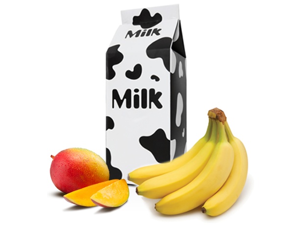Order Banana, Mango and Milk Smoothie food online from Mr. Juice store, Woodland Hills on bringmethat.com