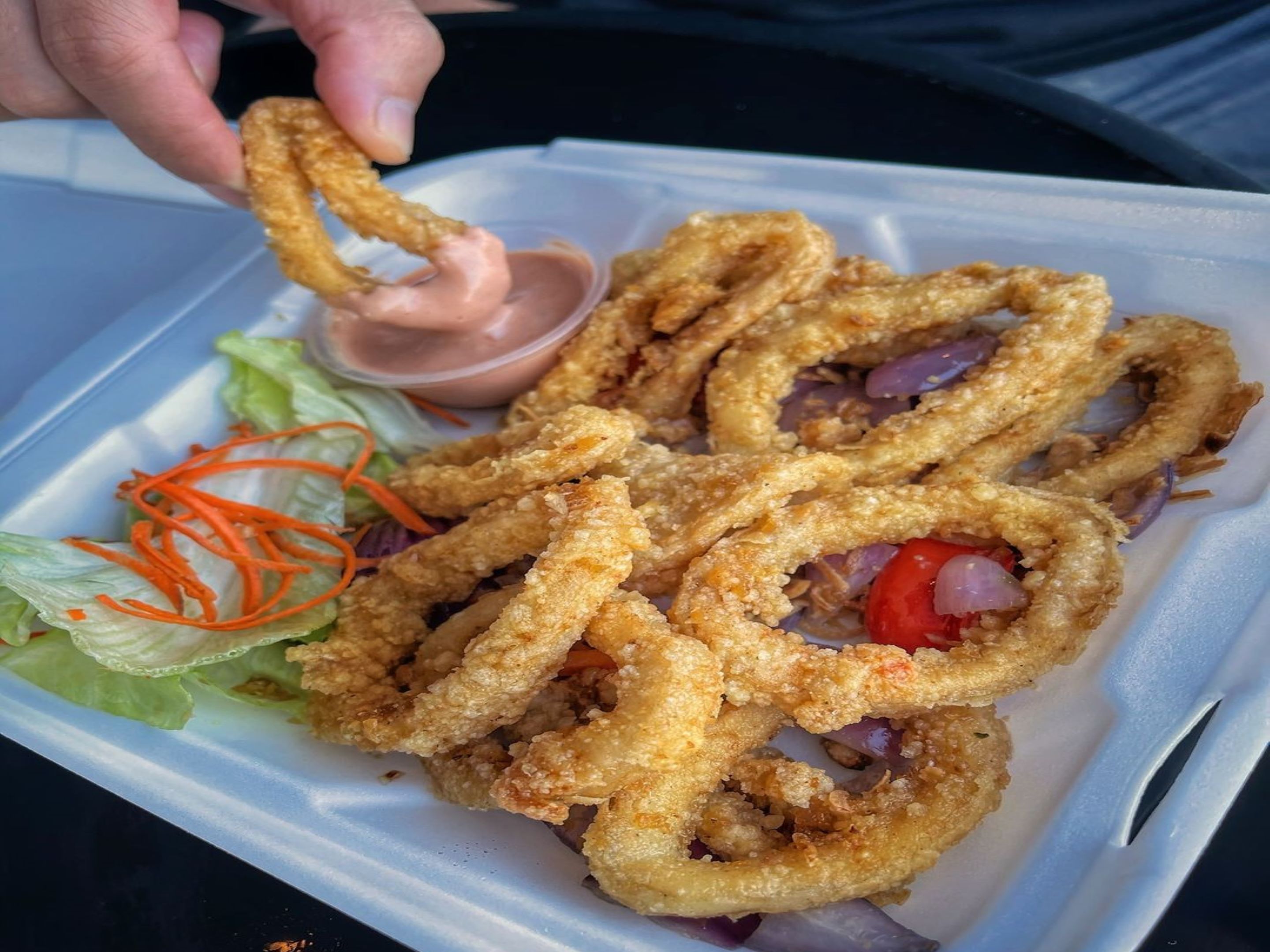 Order Deep fried salted calamari w/ garlic food online from Triple - T store, Gardena on bringmethat.com