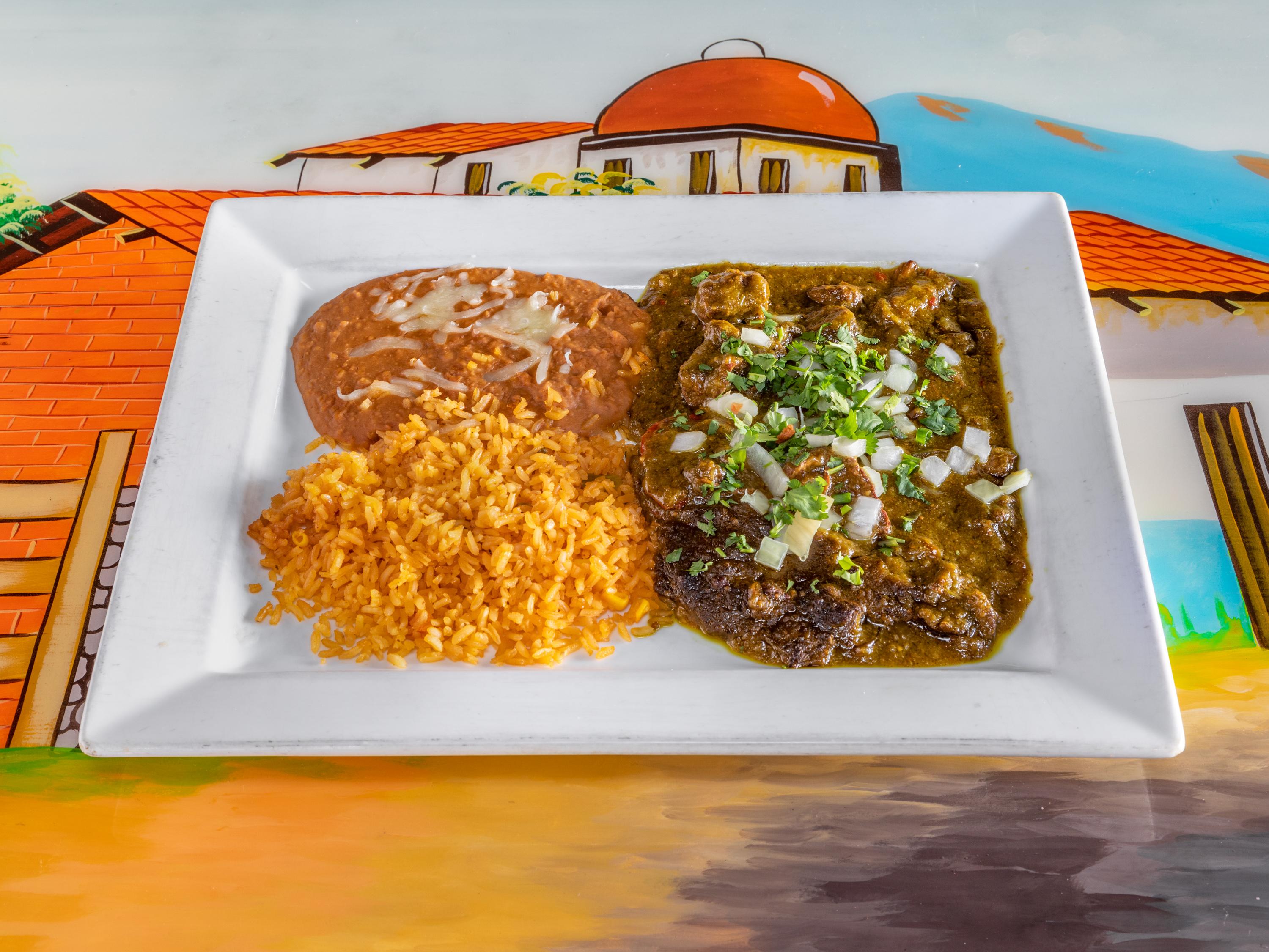 Order Chili Verde food online from Anaya Fresh Mexican Restaurant store, Tempe on bringmethat.com