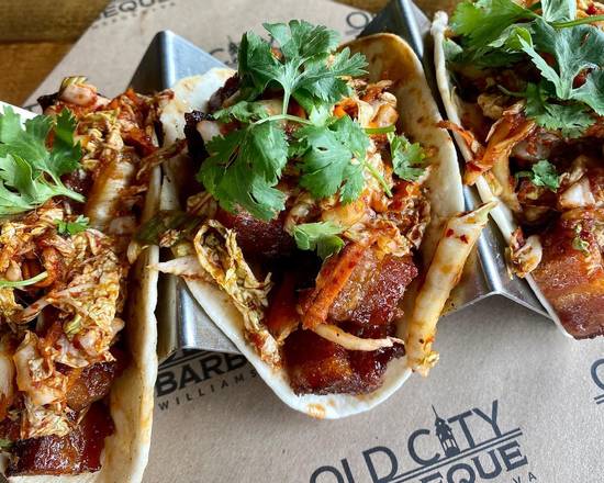 Order Pork Belly Taco food online from Old City Barbeque store, Williamsburg on bringmethat.com