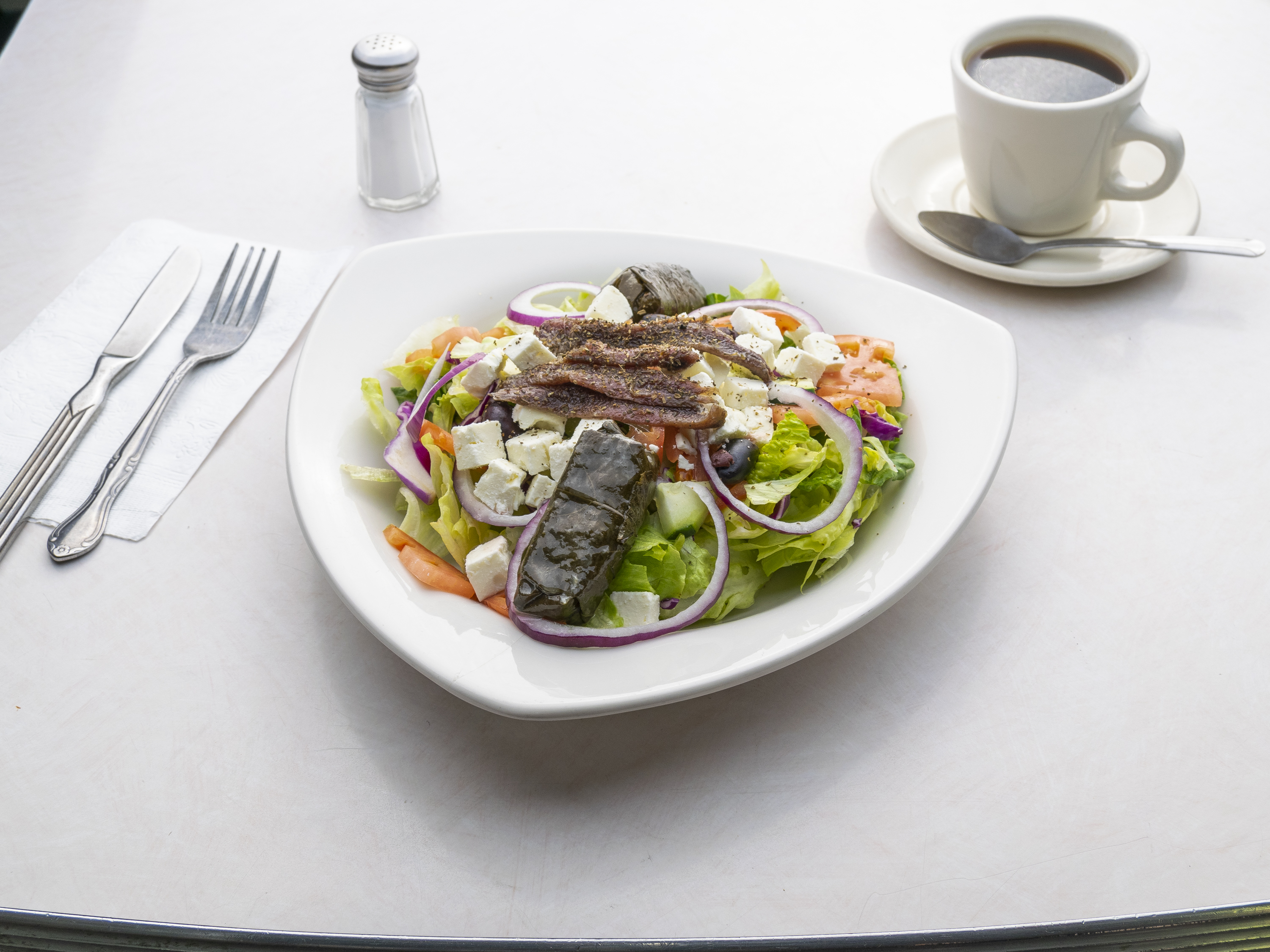 Order Athenian Greek Salad food online from Kings Arms Diner store, Staten Island on bringmethat.com