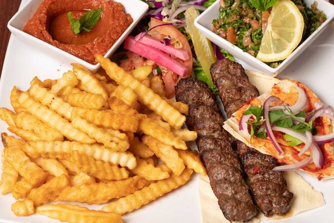 Order Kafta Kabob kid meal  food online from GOLDEN GRILL AUTHENTIC LEBANESE CUISINE store, Fresno on bringmethat.com
