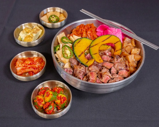 Order Prime Ribeye Steak Bowl food online from Baekjeong store, Irvine on bringmethat.com