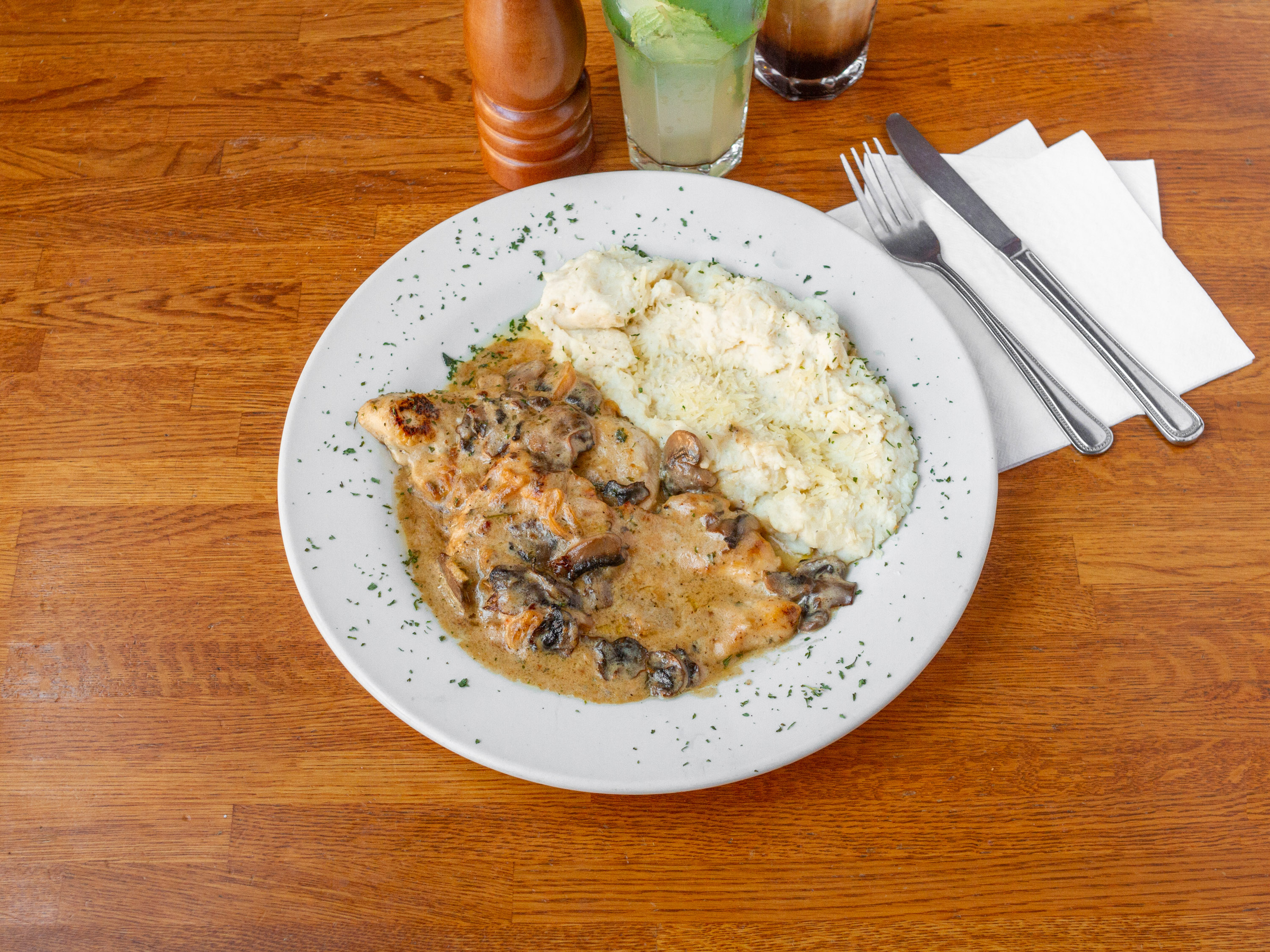 Order Chicken Marsala with Mashed Potato food online from Il Caffe Latte 2 store, New York on bringmethat.com