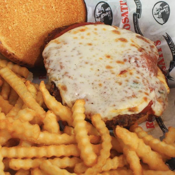 Order Chicken Parmigiana Sandwich with Fries food online from Rosati's Pizza store, Madison on bringmethat.com