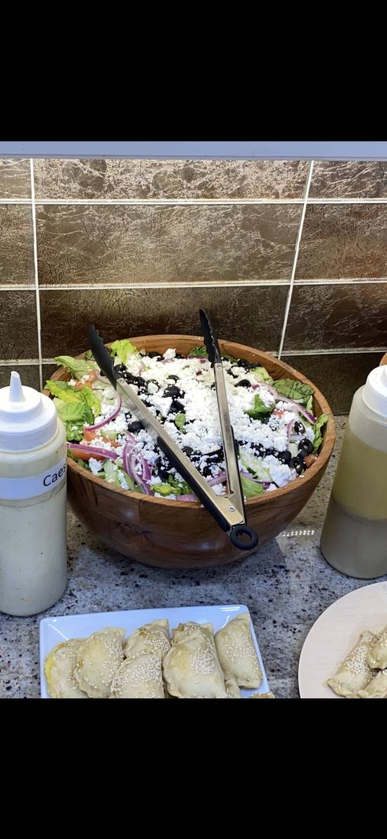 Order Greek salad food online from J2 PIZZA CAFE & SUSHI BAR store, Brooklyn on bringmethat.com