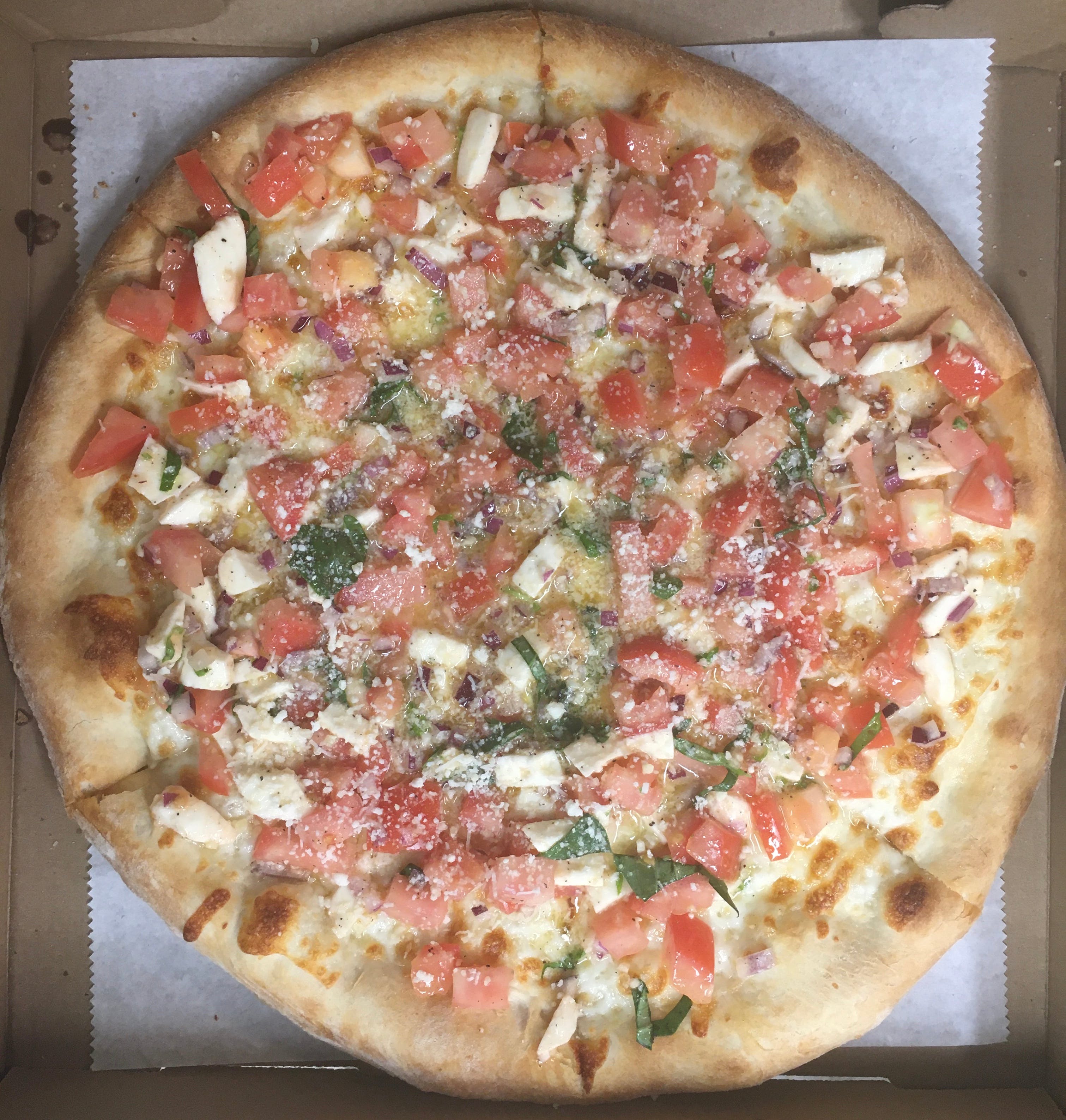Order Bruschetta Pizza - 12'' food online from Amici Vicinato store, Lafayette Hill on bringmethat.com