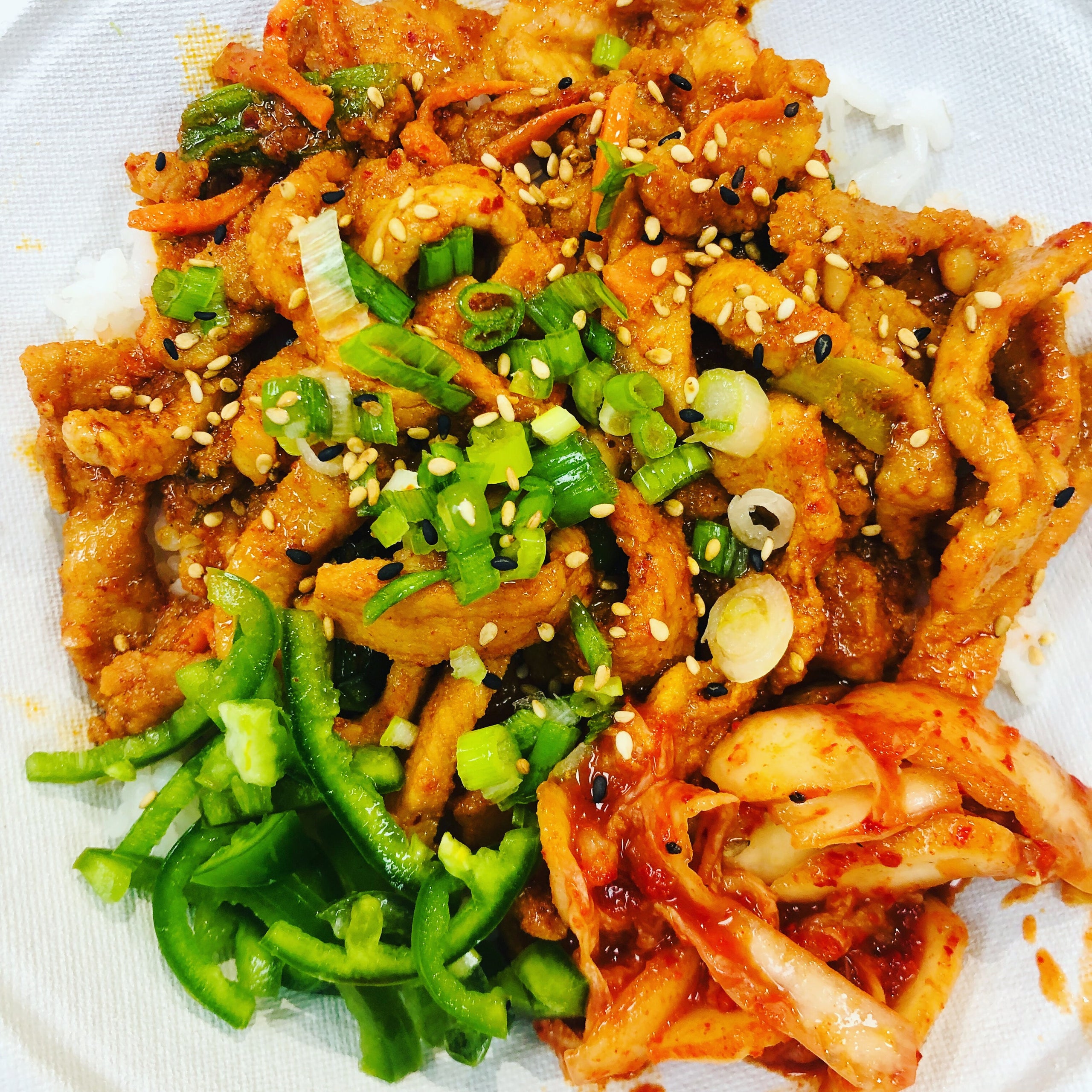Order K-Town Spicy Pork Bowl food online from Mahalo Poke Co. store, Omaha on bringmethat.com