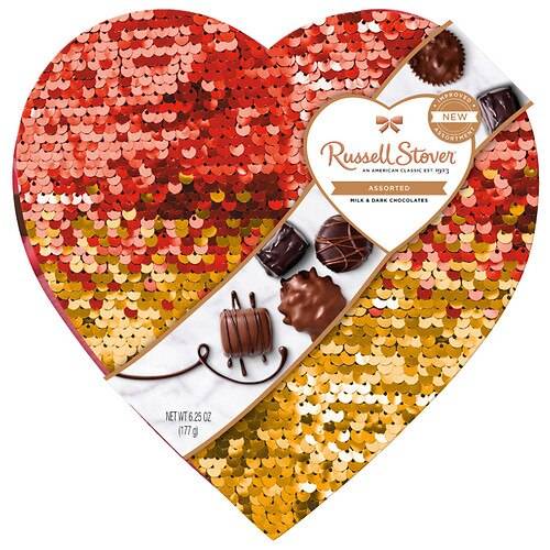Order Russell Stover Fine Valentine Heart Chocolate - 6.25 OZ food online from Walgreens store, Omaha on bringmethat.com