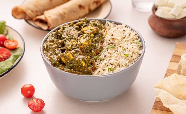 Order Palak Paneer Bowl food online from The Cumin Bowl store, Chicago on bringmethat.com