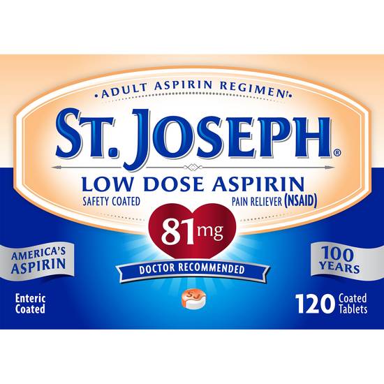 Order St Joseph Pain Reliever Enteric Coated Tablets 81mg (120 ct) food online from Rite Aid store, BETHEL PARK on bringmethat.com
