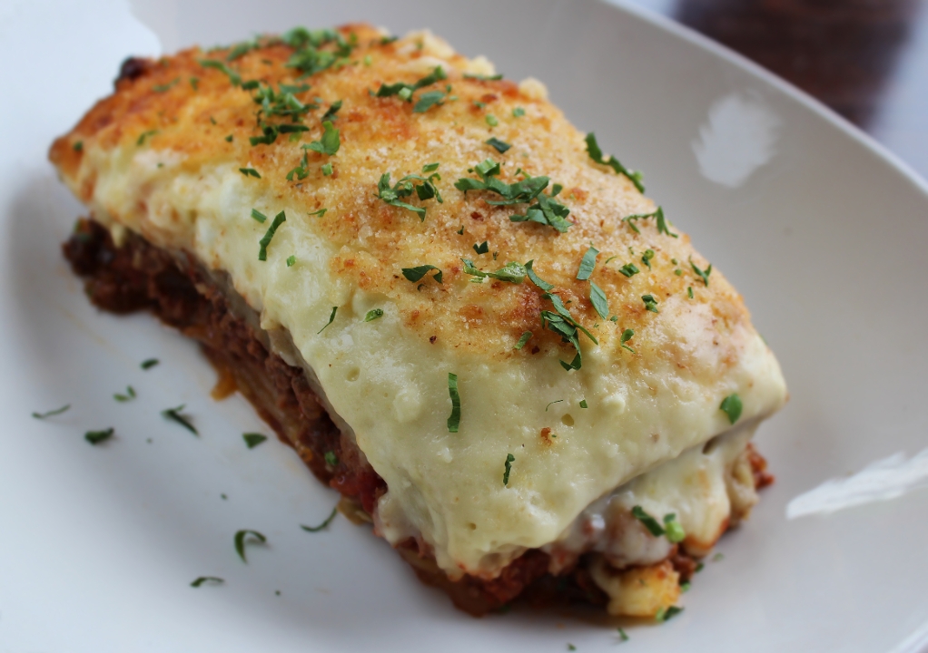 Order Moussaka food online from Olive Pit - Huntington Beach store, Huntington Beach on bringmethat.com