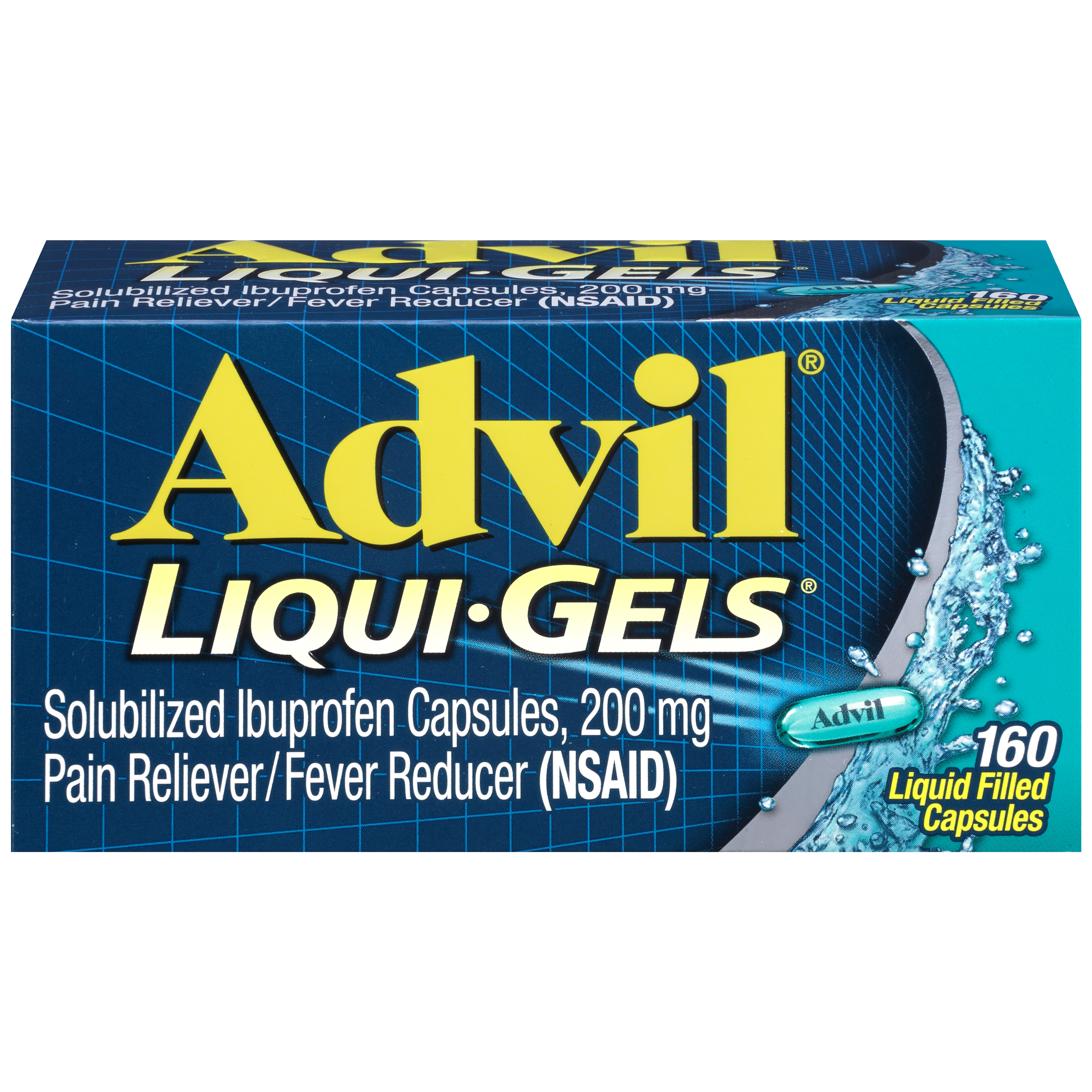 Order Advil Liqui-Gels Pain Reliever/Fever Reducer Liquid Filled Capsule - 200mg, 160 ct food online from Rite Aid store, Aston on bringmethat.com