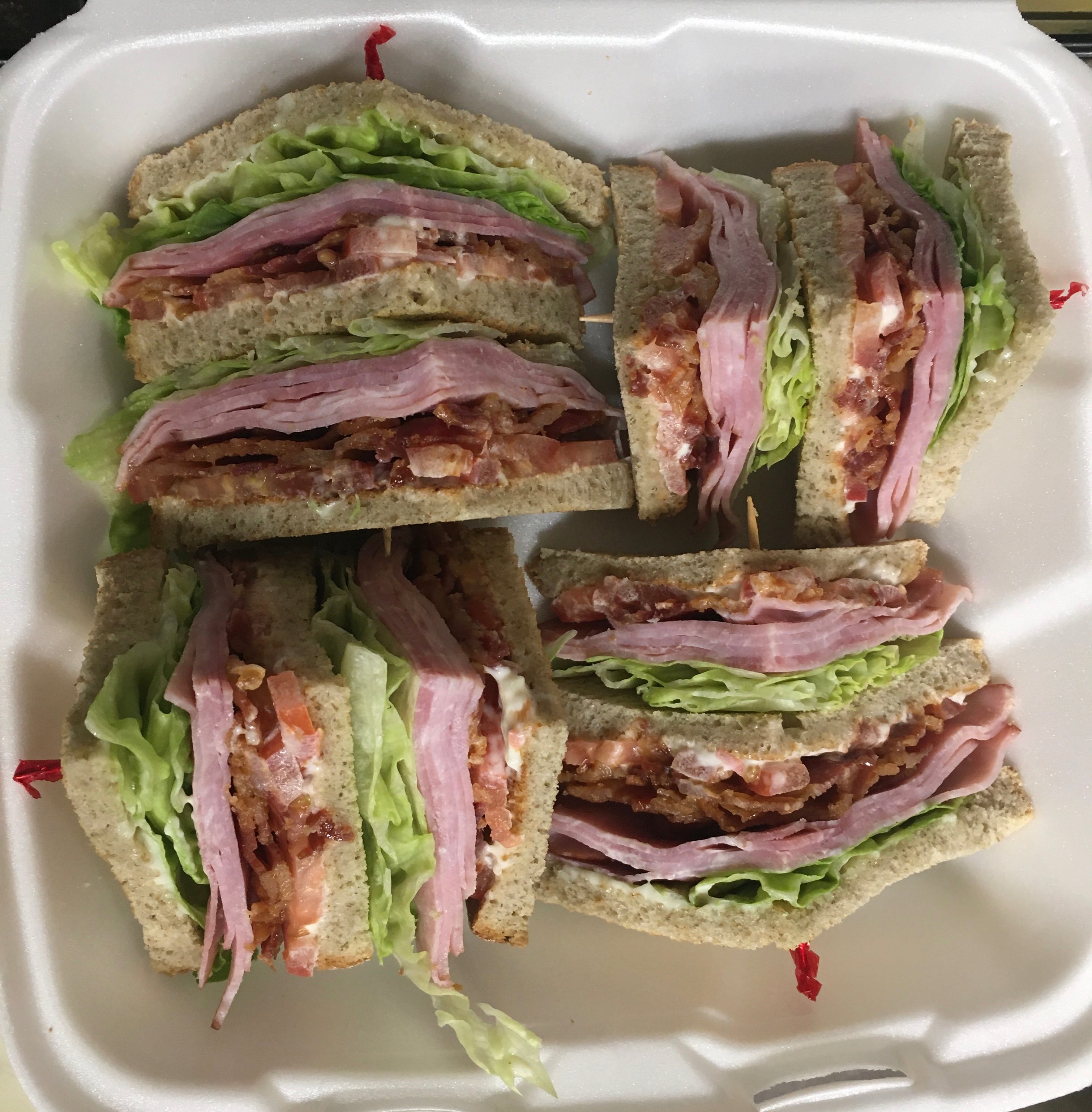 Order Double Decker Ham Club Sandwich - Sandwich food online from Amici Vicinato store, Lafayette Hill on bringmethat.com